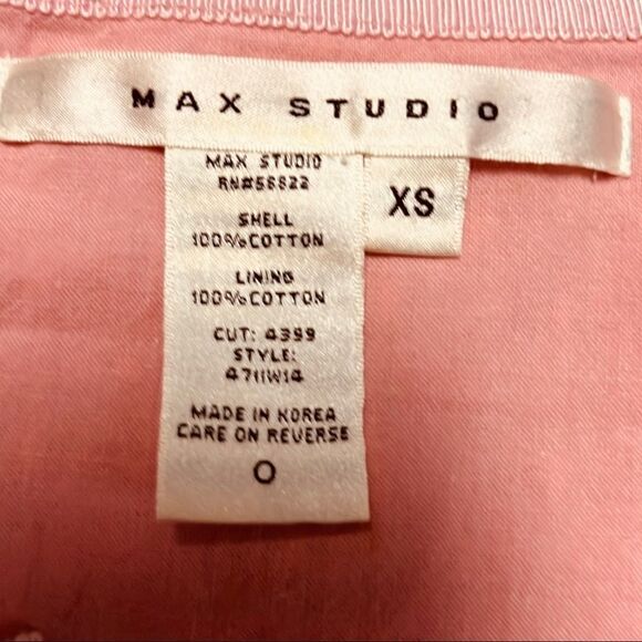 Vtg  Y2K Max Studio Low Waist Pink Polka Dot Jacquard cottagecore Slip Skirt XS - Picture 8 of 9